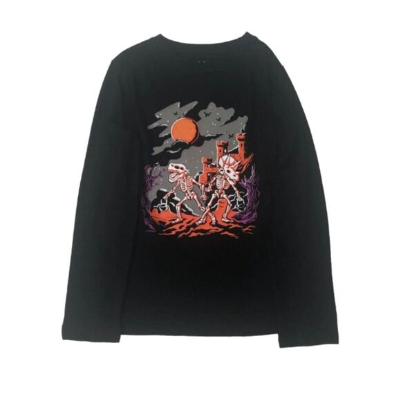 Cat & Jack Other - Cat & Jack Boys Long Sleeve Black Dinosaur Skeleton Halloween T-Shirt- M (8)